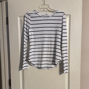 Amazon Black and White Striped Long Sleeve Tee